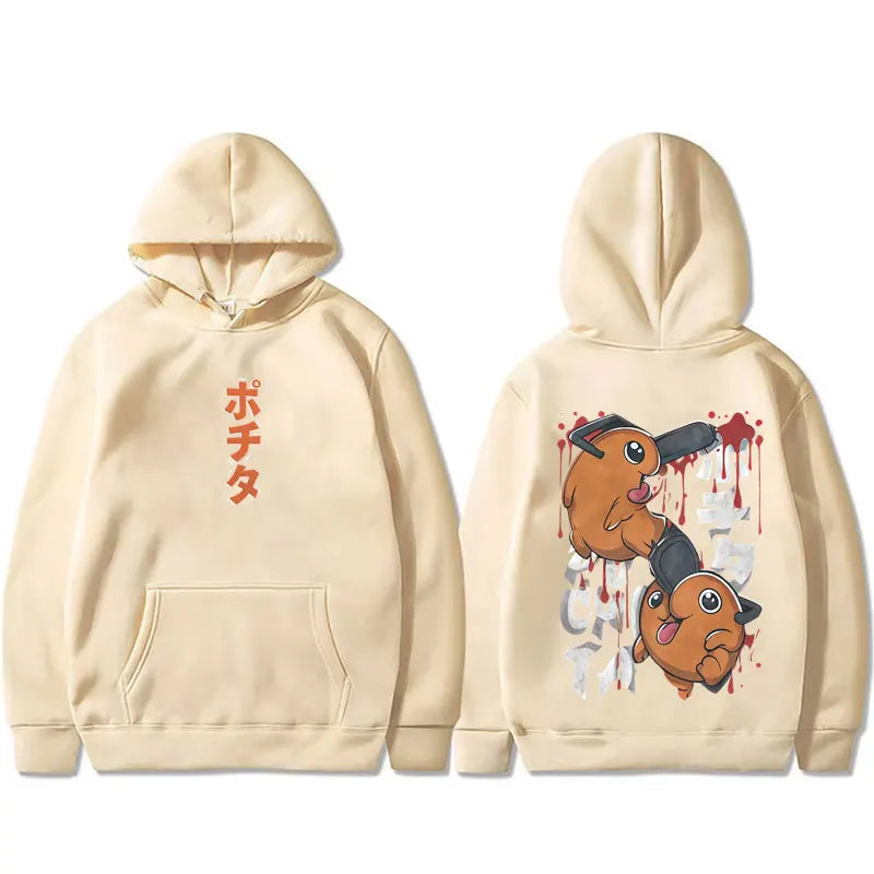 Chainsaw Man: Denji Pochita Funny Graphic Hoodie Men Women Clothing Manga Oversized Hooded Sweatshirt Male Vintage Hoodies
