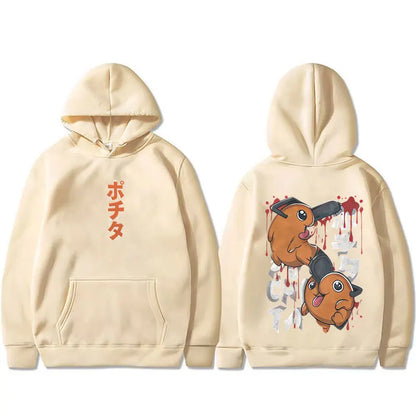 Chainsaw Man: Denji Pochita Funny Graphic Hoodie Men Women Clothing Manga Oversized Hooded Sweatshirt Male Vintage Hoodies