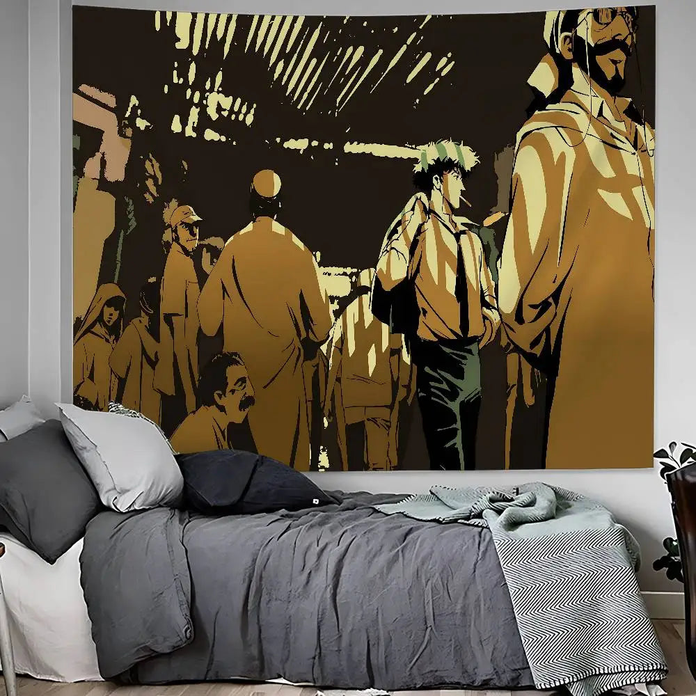 Cowboy Bebop: Anime Hanging Bohemian Tapestry Hanging Tarot Hippie Wall Rugs Dorm Home Decor