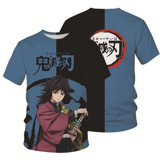 Demon Slayer: Kamado Tanjirou  T shirt 3D  Short Sleeve Y2k Tees