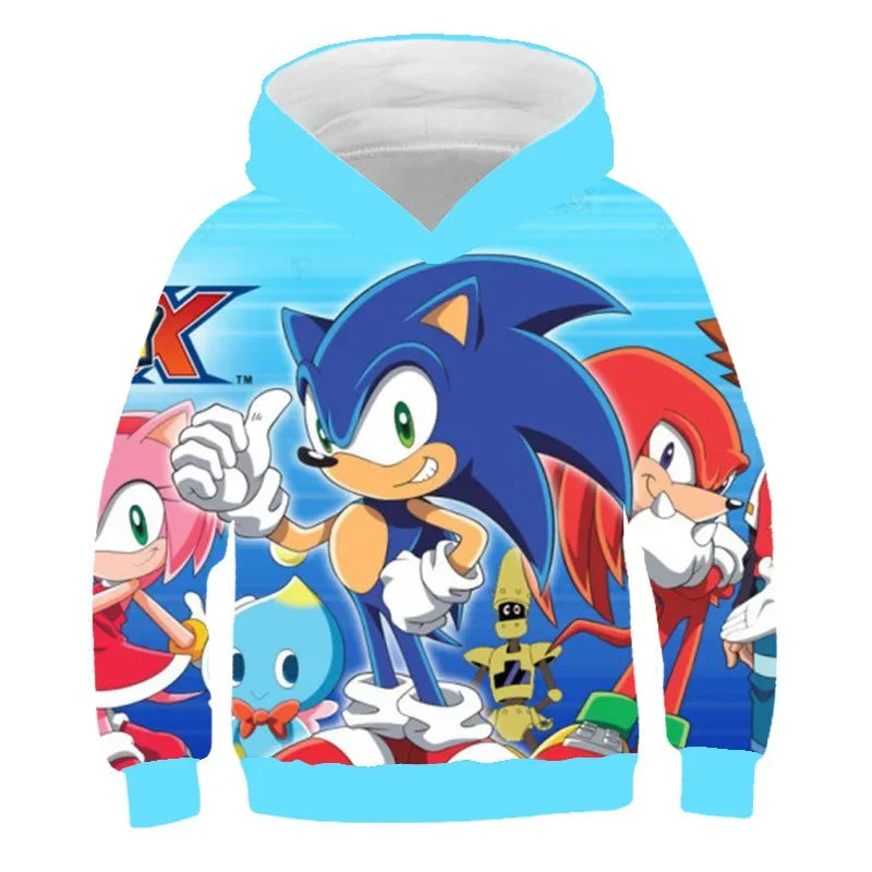 Sonic The Hedgehog: Children's Clothes Fashion Sonic Hoodie For Kids Boys Girls Children Autumn Long Sleeve Printed Anime Sweatshirts Cool Tops Tees