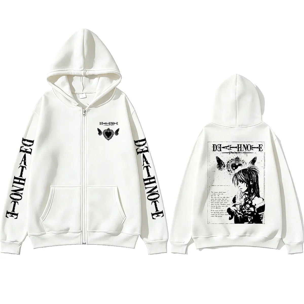 Death Note: Misa Zipper Hoodie Men Women Y2k Casual Oversized Zip Up Jacket Coat Unisex 90s Manga Cosplay Zip Up Sweatshirt