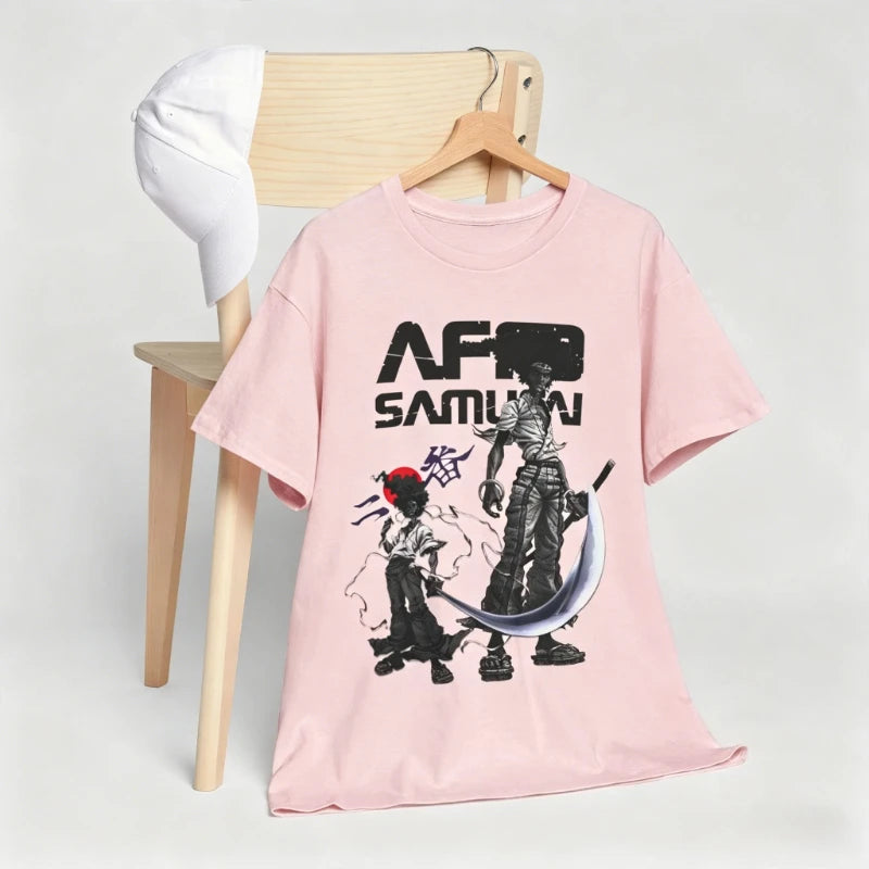 Afro Samurai: Unisex T-shirt Afro Samurai Japanese Ninja Anime Manga, Men's Round Neck Short Sleeved Shirt