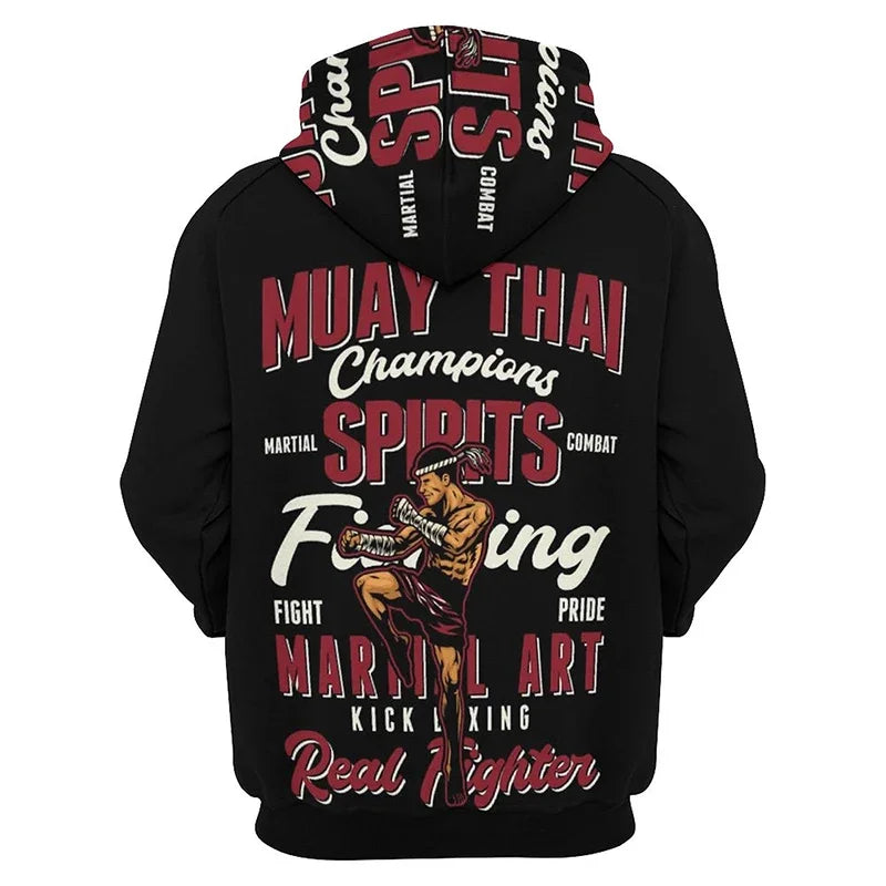 I.L.F.A.: New Pop 3D Muay Thai Boxer Baki style Printing Hoodies For Men Kids Fashion Sports Pullovers Fitness Gym Boxing Sweatshirts Harajuku Hoodie