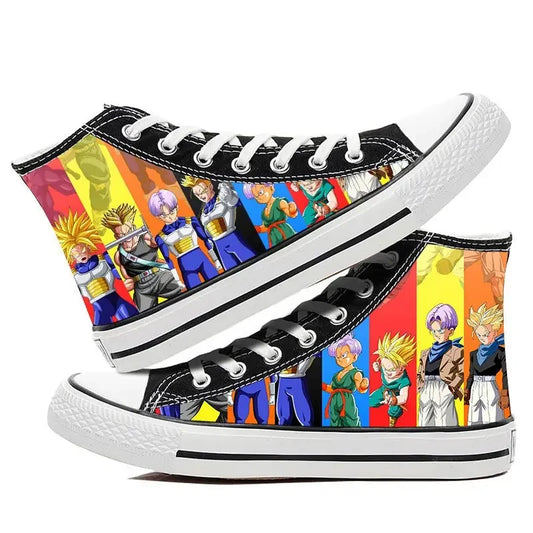 Dragon Ball:  Hand-painted graffiti printing men's high-top canvas shoes goku