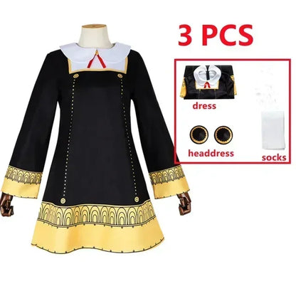 Spy X Family: Anya Forger Cosplay Costumes Children Halloween Ania Cosplay Uniform Wig Christmas Gift For Kid