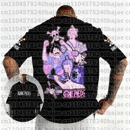 2026 One Piece Japanese Anime Printed Men's T-Shirt Roronoa Zoro Harajuku Short Sleeve Luffy T-shirt Clothing Y2k Top Tee Unisex