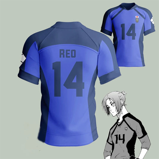 Blue Lock: Isagi Yoichi Football Jersey T-shirt Cosplay Hyoma Chigiri Meguru Bachira Tee Custom Name Number Clothes