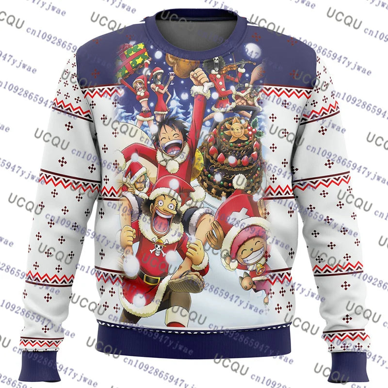 One Piece: Autumn Winter Round Collar Hoodies for Men Women Cosplay 3D Sweatshirts ONE PIECE Luffy Anime Fashion Bandai Cosplay Clothing