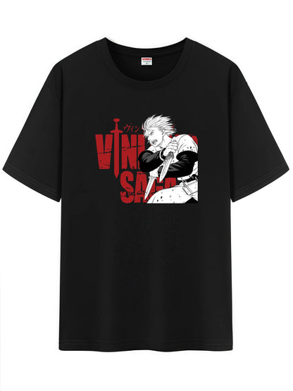 Vinland Saga: Unisex Japanese Pattern T-Shirt,  Character Graphic Short Sleeve Regular Fix Tee Shirt