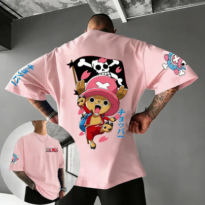 One Piece: New Unisex Cotton T-shirt Tony Tony Chopper 2026 Summer Harajuku Anime Printed Large Loose Parent Short Sleeve