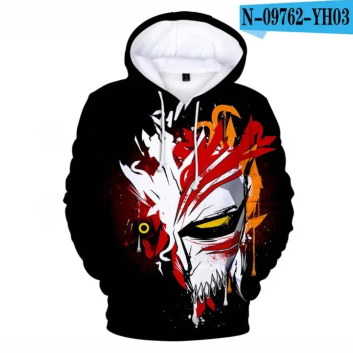 Bleach: Hoodies Long Sleeve Casual Hooded Streetwear Teenage Boy Clothes Oversized Hoodie pullover