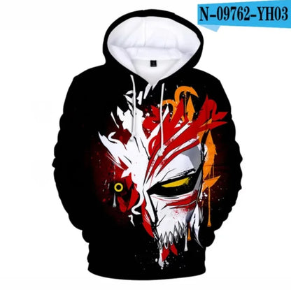 Bleach: Hoodies Long Sleeve Casual Hooded Streetwear Teenage Boy Clothes Oversized Hoodie pullover