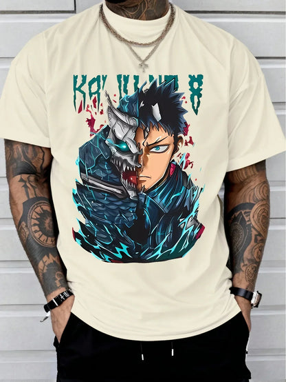 Kaiju No. 8: Animation Derivatives Pattern Printed Short Sleeve T-Shirt Men's and Women's 2025 Summer New Fashion Cotton Top