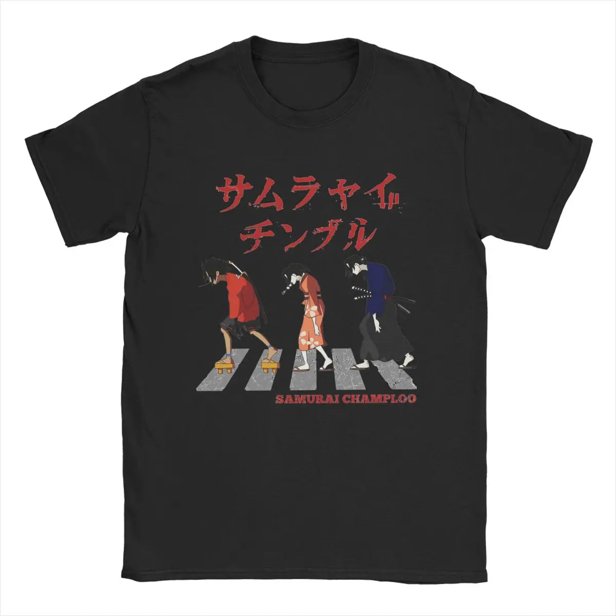 Samurai Champloo: Walking Fuu Mugen Jin T Shirts Men Pure Cotton Funny T-Shirts Round Neck Tees Short Sleeve Clothes Printed