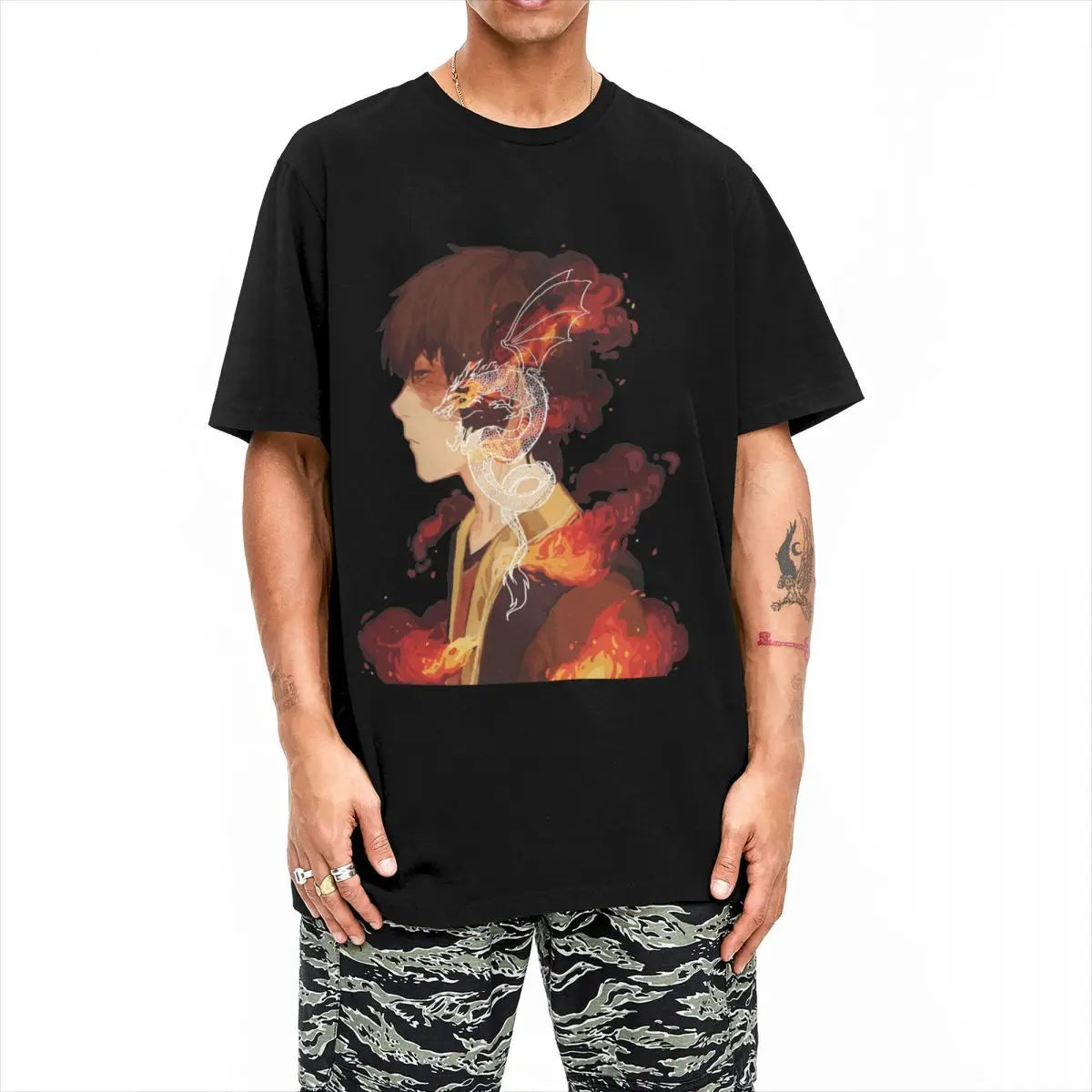 Avatar The Last Airbender: Zuko T-Shirt Men 100%Cotton Short Sleeve Round Neck Summer Tops