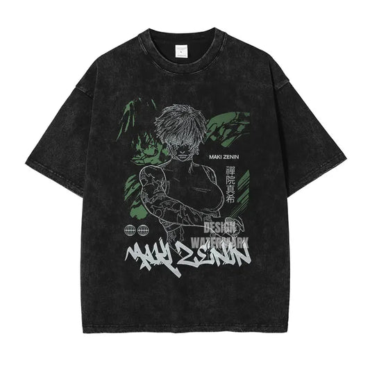 Jujutsu Kaisen: T Shirts Vintage Washed CHOSO T-shirt Oversize Short Sleeve Fushiguro Toji Gojo Saturo Itadori