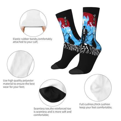 Solo Leveling: Sung jinwoo Shadow Monarch Socks,Leisure Beautiful printing Suitable for all seasons Dressing Gifts