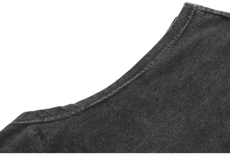 Chainsaw Man: Distressed Tank Top Reze Bomb Devil Hybrid Print Men Women Cotton Loose Fit Comfort Gym Streetwear Unisex