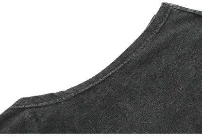 Chainsaw Man: Distressed Tank Top Reze Bomb Devil Hybrid Print Men Women Cotton Loose Fit Comfort Gym Streetwear Unisex