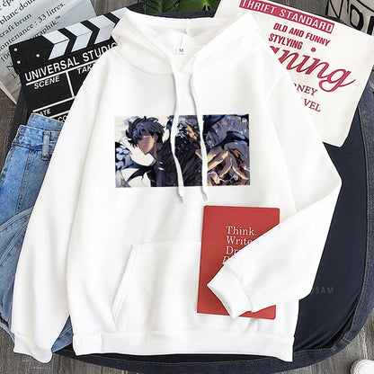 Solo Leveling: Hoodies Oversized Streetwear Long Sleeves Korean Style Popular Classic Simple