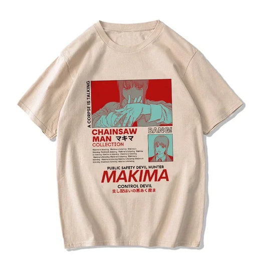 Chainsaw Man:  T Shirt Cartoon Pochita T-shirt Makima Harajuku Graphic Tees Clothing Tops Tshirt Manga