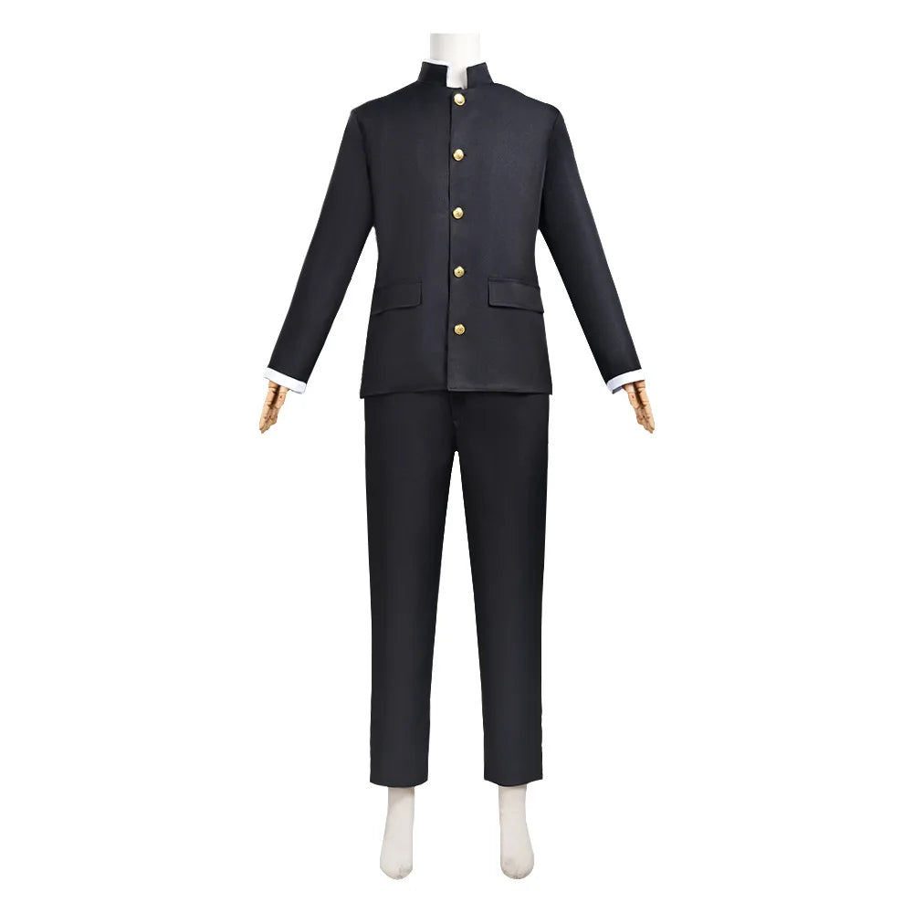 Dandadan: Ken Takakura Cosplay Costume Wig Anime Okarun School Uniform Black Jacket Pants Gakuran Glasses Halloween Party Men