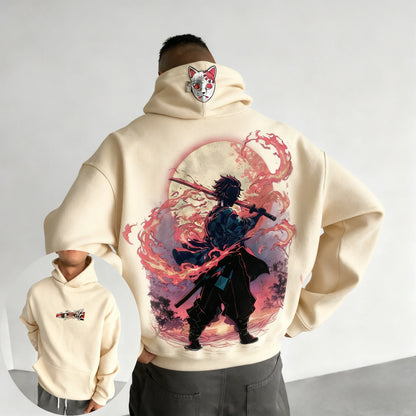 Demon Slayer: Men's Hoodie Sweatshirt Kamado Tanjirou Anime Spring Autumn and Winter Boy Warm Long-sleeved Parent-child Outfit