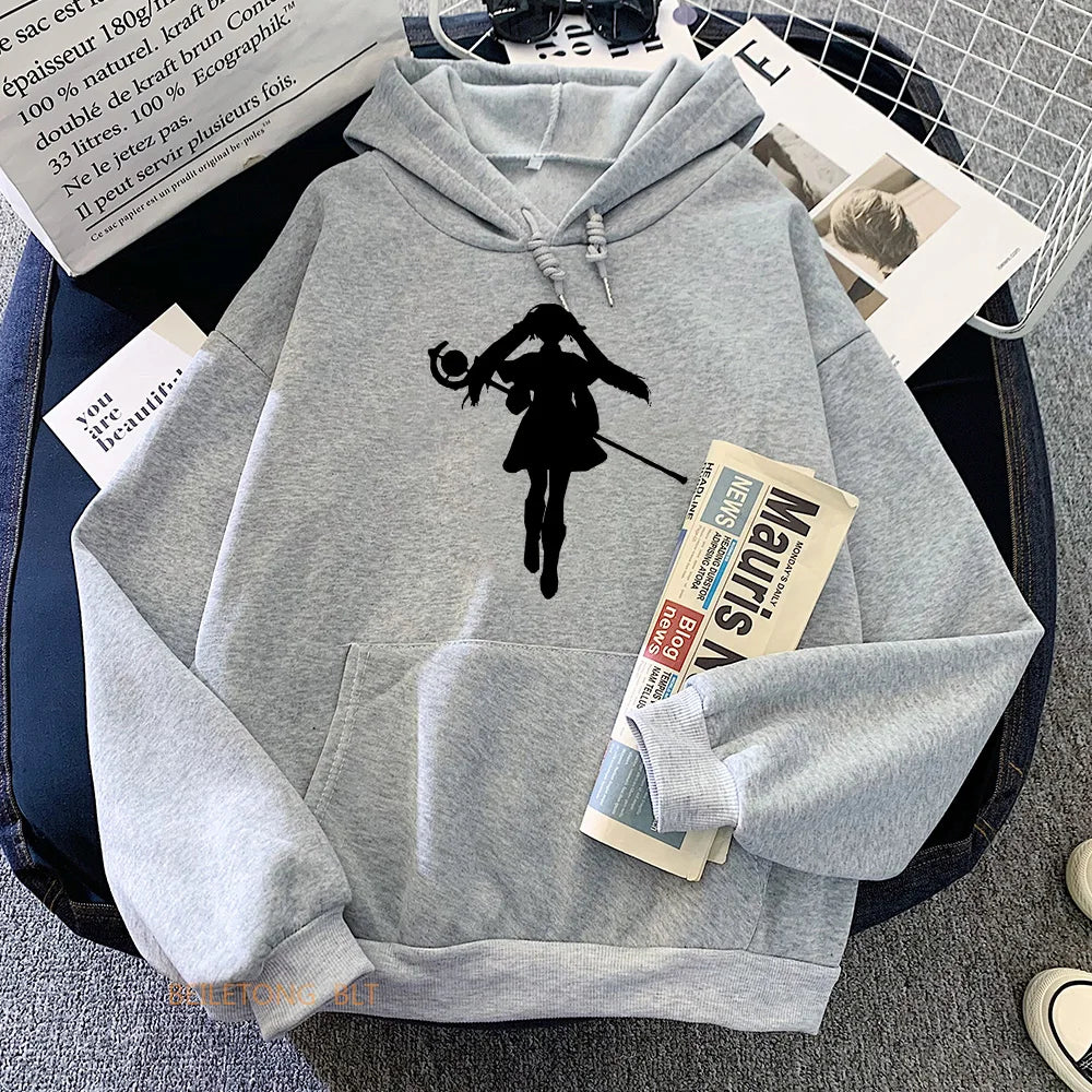 Frieren : Sousou Manga Printed Hoodie Without Hoodies Casual Pullovers Plus Size Anime Autumn Winter Classic Simple Long Sleeve
