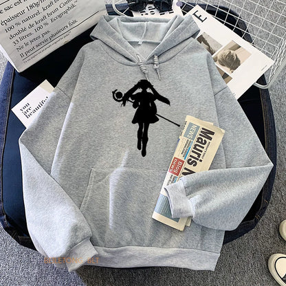Frieren : Sousou Manga Printed Hoodie Without Hoodies Casual Pullovers Plus Size Anime Autumn Winter Classic Simple Long Sleeve