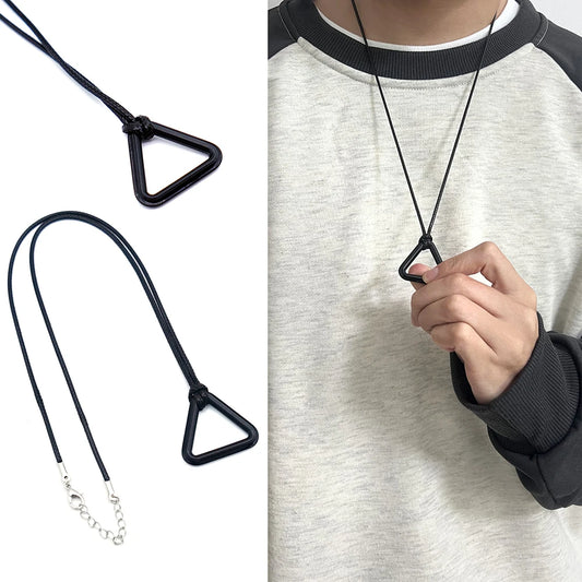 Chainsaw Man: Necklace Cosplay Denji Pochita Pendant Jewelry Triangular Pull Ring Prop Choker Leather Chain Accessories