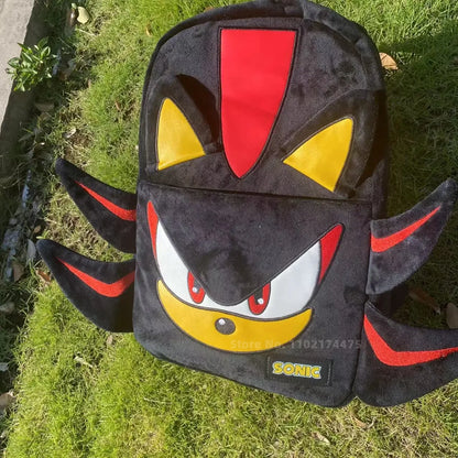 Sonic The Hedgehog: Plush Backpack Amy Rose Miles Prower Knuckles the Echidna Cartoon Toys Travel Bags Schoolbag Gifts