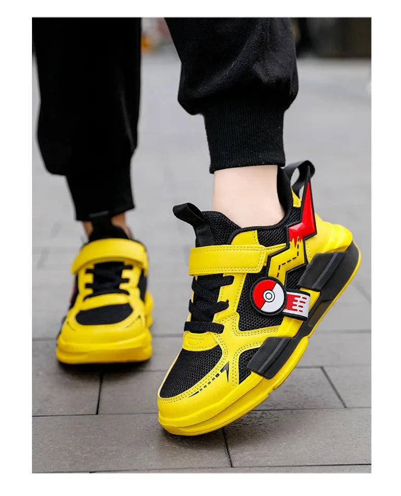 Pokemon: Pikachu  Children Cartoon Sports Shoes Fashion Anime Boy Girl Sneakers Student Casual Running Shoe Breathable Lightweight