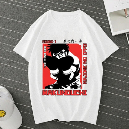 Hajime No Ippo: Kamogawa Boxing Gym T Shirt Men Women Crew Neck Casual Tops Tees Makunouchi Takamura KGB Graphic T-Shirts