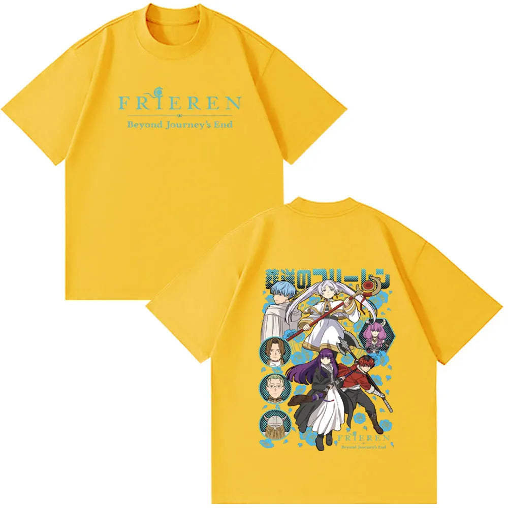 Frieren: Beyond Journey's End -- Frieren Fern Stark Himmel T-shirt Men Women Tee Tops Fashion Harajuku Cotton Casual T-shirts