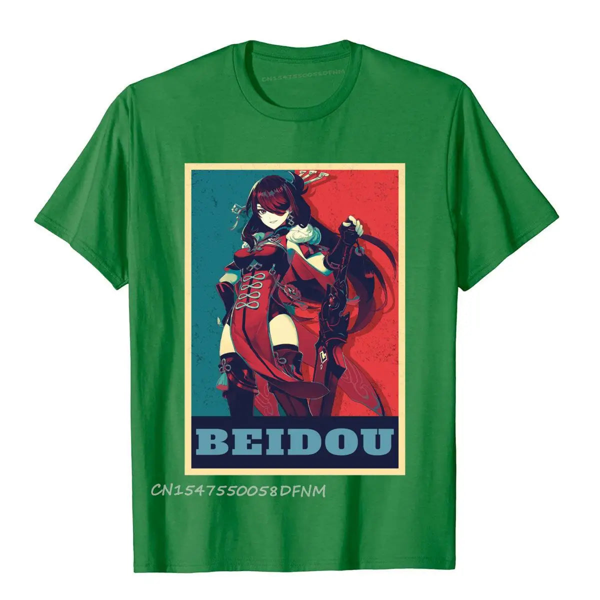 Genshin Impact: Beidou Hope Gene Premium Cotton Printing Tops T Shirt Faddish Men's Top T-Shirts Slim Fit