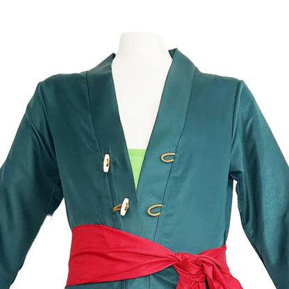 One Piece: Fantasia Wano Country Roronoa Of Zoro Cosplay Kimono Anime Pirate Disfraz Costume Men Male Halloween Carnival Party Clothes
