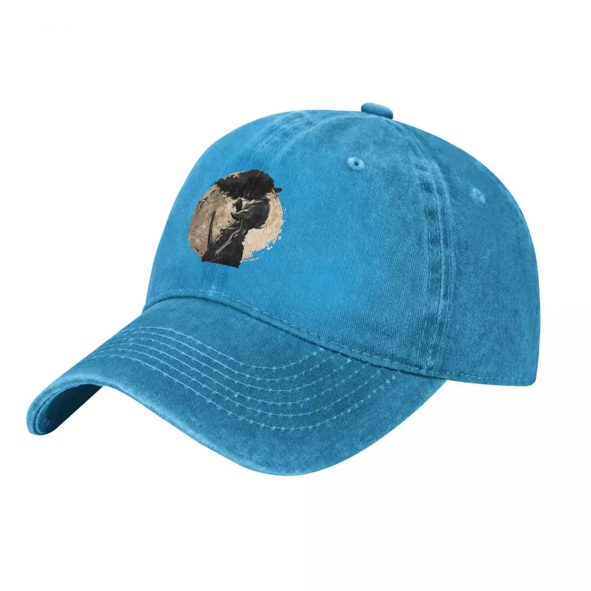 Afro Samurai:  Sword & Moon Print denim Hat Lightweight Cap Female Baseball Cap For Men