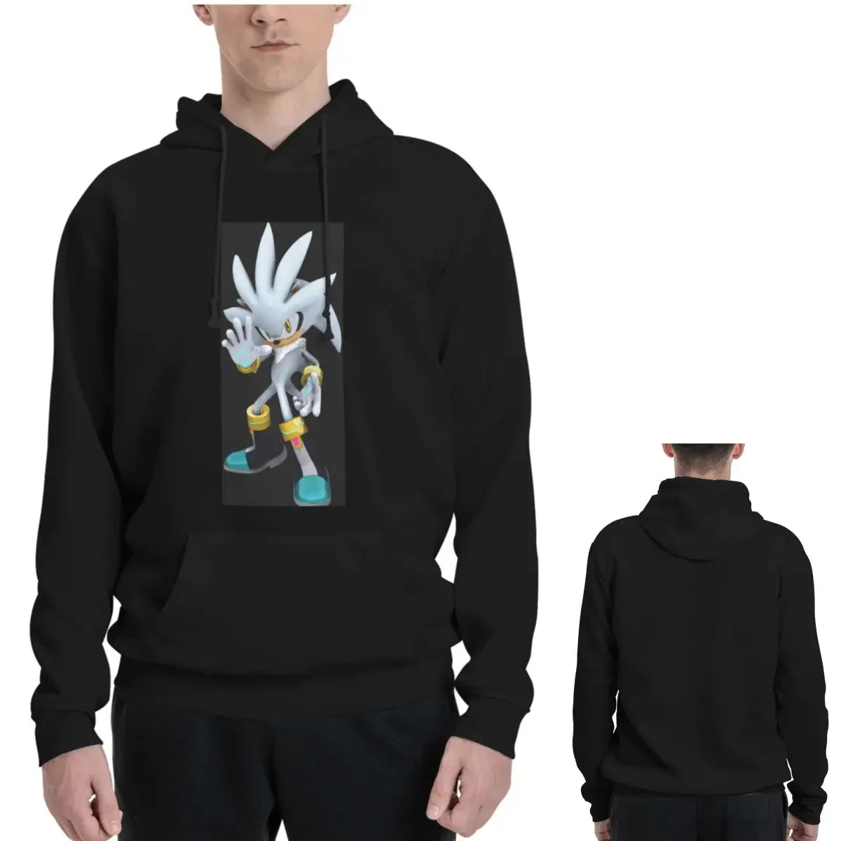 Sonic the Hedgehog: Silver The Hedgehog Sonic The Hedgehog  Hoodies Men's Women Pullover Sweatshirt Harajuku Long Sleeve Streetwear Autumn Winter