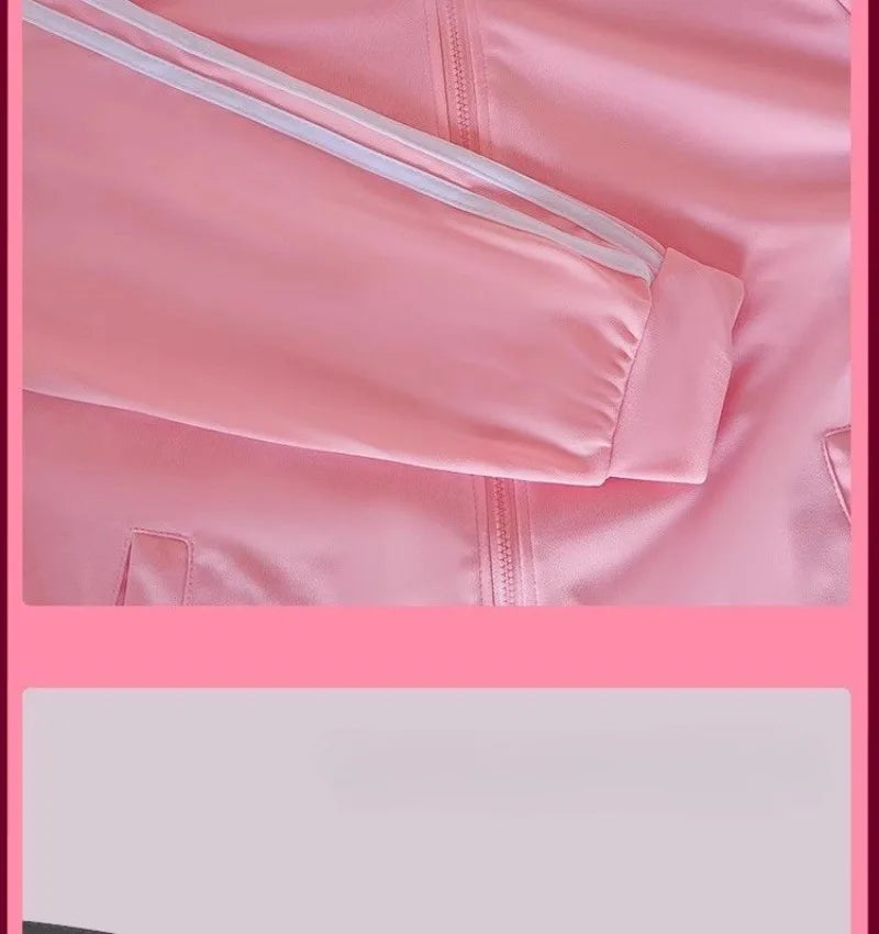 Bocchi The Rock:  Cosplay Gotoh Hitori Costume The Rock Pink School JK Uniform Sportswear Coat Skirt Full Set for Women Girls