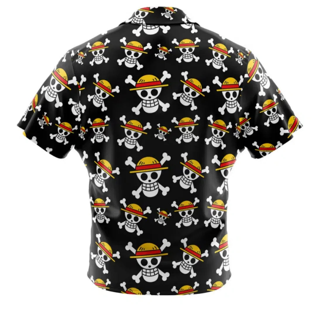 One Piece: Monkey D. Luffy's pirate flag Graphic Hawaiian Shirt Leisure Dry Quickly Men's Shirt Kid's Clothing Tee Y2k Woman