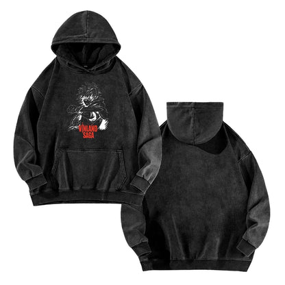 Vinland Saga: Manga Hoodie Pullover Washed Cotton Clothing Long Sleeve Hooded Sweatshirt Streetwear