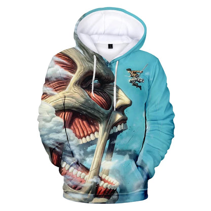 Attack on Titan: 3D Print Hoodie Sweatshirts Casual Long Sleeve Pullover Harajuku Streetwear Anime Hoodies
