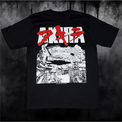 Akira: Manga T-shirt  Women Anime Neo Tokyo  Movie Science Fiction Shotaro Kaneda Y2K TOP Tshirt Washed Vintage T Shirts Male Top