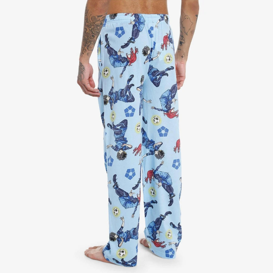 Bandai Blue Lock Anime Characters Allover Print Adult Kids Lounge Sleep Pants Summer Quick-dry Comfy Lightweight Wide-leg Pants