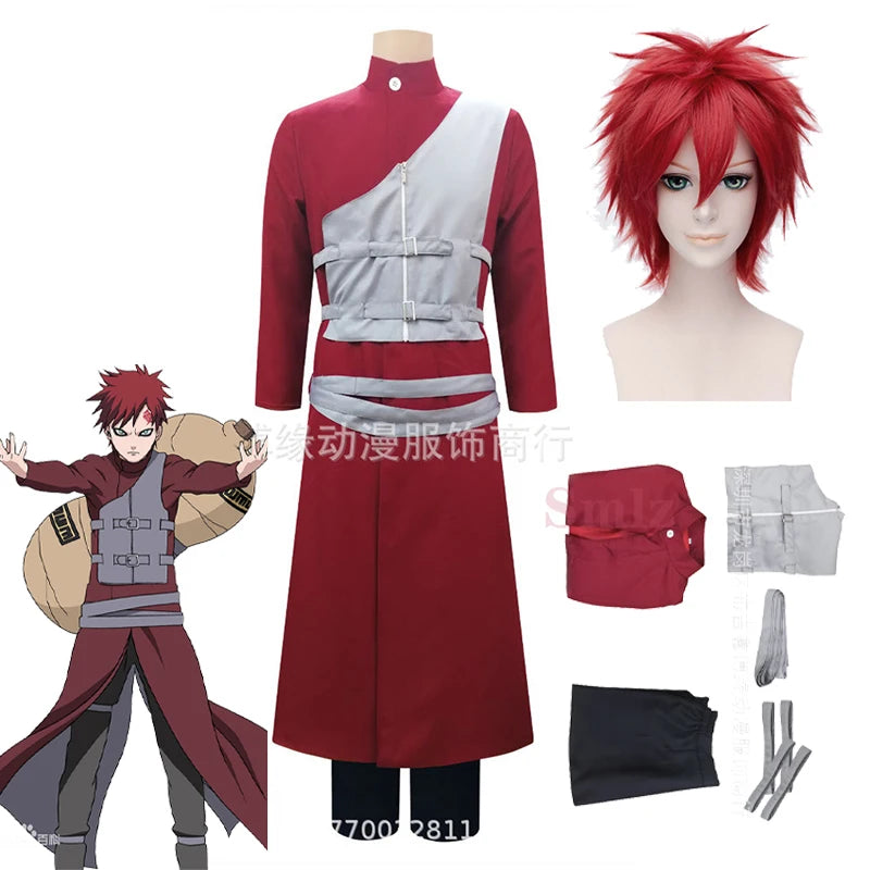 Anime Cosplay Kazekage Sabaku No Gaara Clothing For Man Halloween Costumes For Woman Wig Bag Carnival Performance