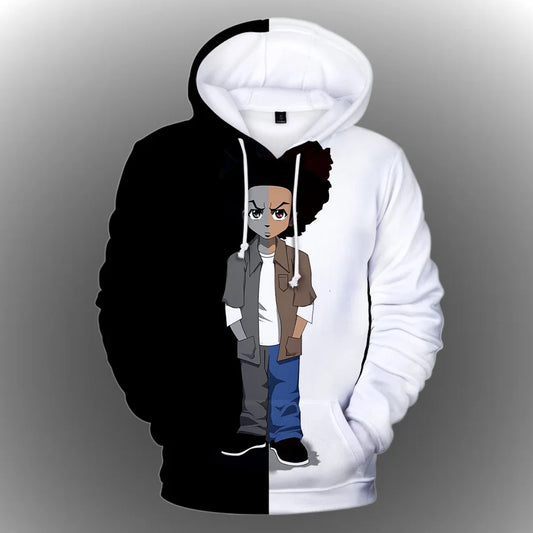 The Boondocks: Hoodies 3D Fashion Long Sleeve Sweatshirt Men's Hoodie Adult Casual Harajuku Streetwear Unisex Oversized Clothes