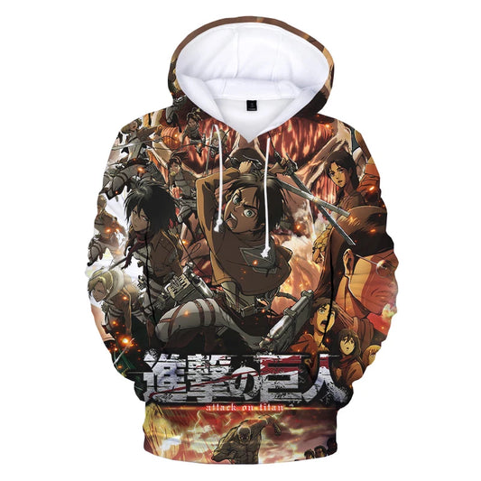 Attack on Titan: 3D Print Hoodie Sweatshirts Casual Long Sleeve Pullover Harajuku Streetwear Anime Hoodies