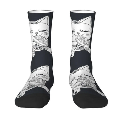 Dandadan: Turbo Cat Retro Okarun Casual Crew Sock Gift Printed