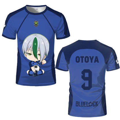 Blue Lock: (KIDS) Eleven Jersey Isagi Nagi Cute Pattern T-shirt Character Print Tops Kid's T Shirts